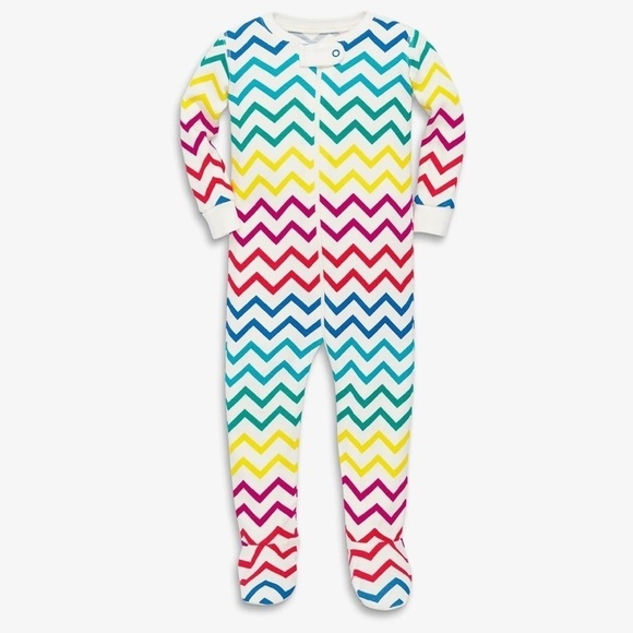 Primary Other - Primary Organic Cotton Zip Footie Limited Edition Rainbow Chevron NWT